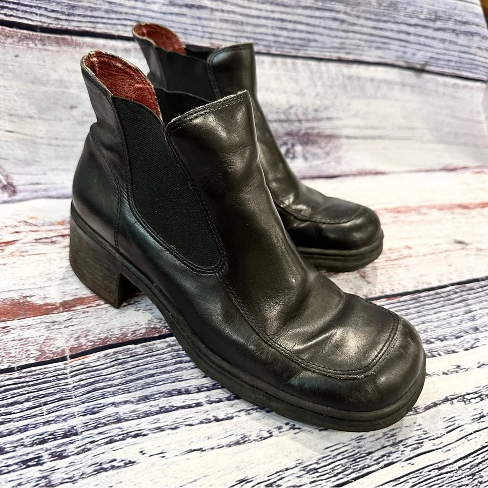 Black Leather Ankle Boots - Picture 7 of 7